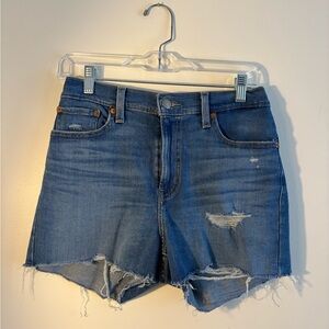 Levi's Blue Distressed Jean Shorts